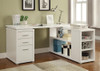 Yvette L-shape Office Desk White / CS-800516