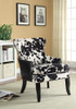 Trea Cowhide Print Accent Chair Black and White / CS-902169