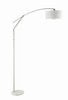 Moniz Adjustable Arched Arm Floor Lamp Chrome and White / CS-901490