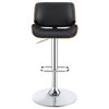 Folsom Upholstered Adjustable Bar Stool Black and Chrome / CS-130502