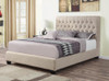 Chloe Upholstered Eastern King Panel Bed Oatmeal / CS-300007KE