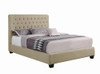 Chloe Upholstered Queen Panel Bed Oatmeal / CS-300007Q