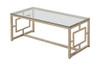 Merced Rectangle Glass Top Coffee Table Nickel / CS-703738