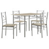 Anna 5-piece Rectangular Dining Table Set Silver / CS-100035