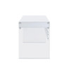 Dobrev 2-drawer Writing Desk Glossy White and Clear / CS-800829