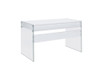 Dobrev 2-drawer Writing Desk Glossy White and Clear / CS-800829