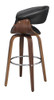 Zion Upholstered Swivel Bar Stool Walnut and Black / CS-100205
