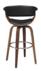 Zion Upholstered Swivel Bar Stool Walnut and Black / CS-100205