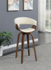 Zion Upholstered Swivel Bar Stool Walnut and Ecru / CS-100206