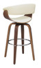 Zion Upholstered Swivel Bar Stool Walnut and Ecru / CS-100206