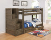 Wrangle Hill Wood Twin Over Twin Bunk Bed Gun Smoke / CS-400831