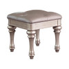 Bling Game Upholstered Vanity Stool Metallic Platinum / CS-204189