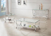 Saide Rectangular Sofa Table with Mirrored Shelf Chrome / CS-720339