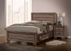 Kauffman Wood Queen Storage Panel Bed Washed Taupe / CS-204190Q