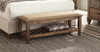 Franco Bench with Lower Shelf Beige and Burnished Oak / CS-200977