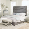 Camille Upholstered California King Panel Bed Grey / CS-300621KW