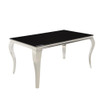 Carone Rectangular Dining Table Chrome and Black / CS-105071