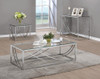 Lille Glass Top Rectangular Coffee Table Accents Chrome / CS-720498