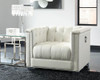 Chaviano Tufted Upholstered Chair Pearl White / CS-505393