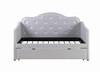 Elmore Upholstered Twin Daybed with Trundle Pearlescent Grey / CS-300629