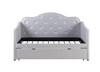 Elmore Upholstered Twin Daybed with Trundle Pearlescent Grey / CS-300629