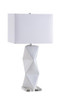 Camie Geometric Ceramic Base Table Lamp White / CS-902937