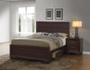 Kauffman Wood Queen Storage Panel Bed Dark Cocoa / CS-204390Q