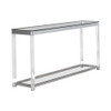 Anne Sofa Table with Lower Shelf Chrome and Clear / CS-720749