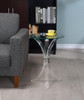Laning Round Glass Top Acrylic Side Table Clear / CS-900490