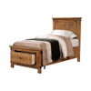 Brenner Wood Twin Storage Panel Bed Rustic Honey / CS-205260T