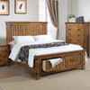 Brenner Wood Full Storage Panel Bed Rustic Honey / CS-205260F