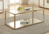 Cora Coffee Table with Mirror Shelf Chocolate Chrome / CS-705238