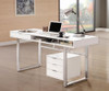 Whitman 4-drawer Writing Desk Glossy White / CS-800897