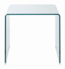 Ripley Squared Tempered Bent Glass Side End Table Clear / CS-705327