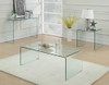 Ripley Squared Tempered Bent Glass Side End Table Clear / CS-705327