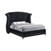 Barzini Upholstered Eastern King Wingback Bed Black / CS-300643KE