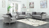 Frostine Button Tufted Sofa Silver / CS-551161