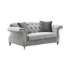 Frostine Button Tufted Loveseat Silver / CS-551162