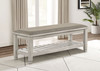 Franco Fabric Upholstered Bench with Shelf Distressed White / CS-205337