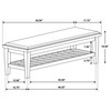 Franco Fabric Upholstered Bench with Shelf Distressed White / CS-205337