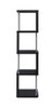 Baxter 4-shelf Bookcase Black and Chrome / CS-801419