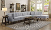 Churchill Button Tufted Corner Sofa Grey / CS-551301