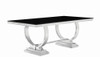 Antoine Rectangular Dining Table Chrome and Black / CS-107871