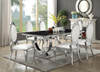 Antoine Rectangular Dining Table Chrome and Black / CS-107871