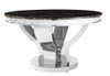 Anchorage Round Dining Table Chrome and Black / CS-107891