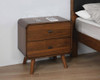 Robyn 2-drawer Nightstand Dark Walnut / CS-205132