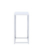 Edmund Square Accent Side Table White High Gloss and Chrome / CS-930014