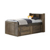 Wrangle Hill Wood Twin Storage Bookcase Bed Gunsmoke / CS-400839T