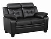 Finley Upholstered Padded Arm Tufted Loveseat Black / CS-506552