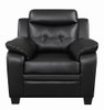 Finley Upholstered Padded Arm Tufted Accent Chair Black / CS-506553